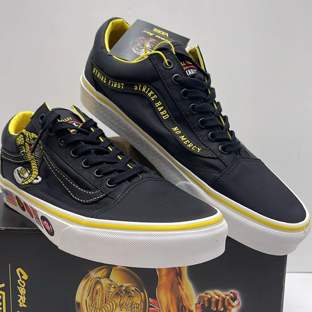 Vans Men’s Old Skool
Cobra Kai Black/Yellow/White 
VN0A3WKT05N
Sneakers - Picture 4 of 16